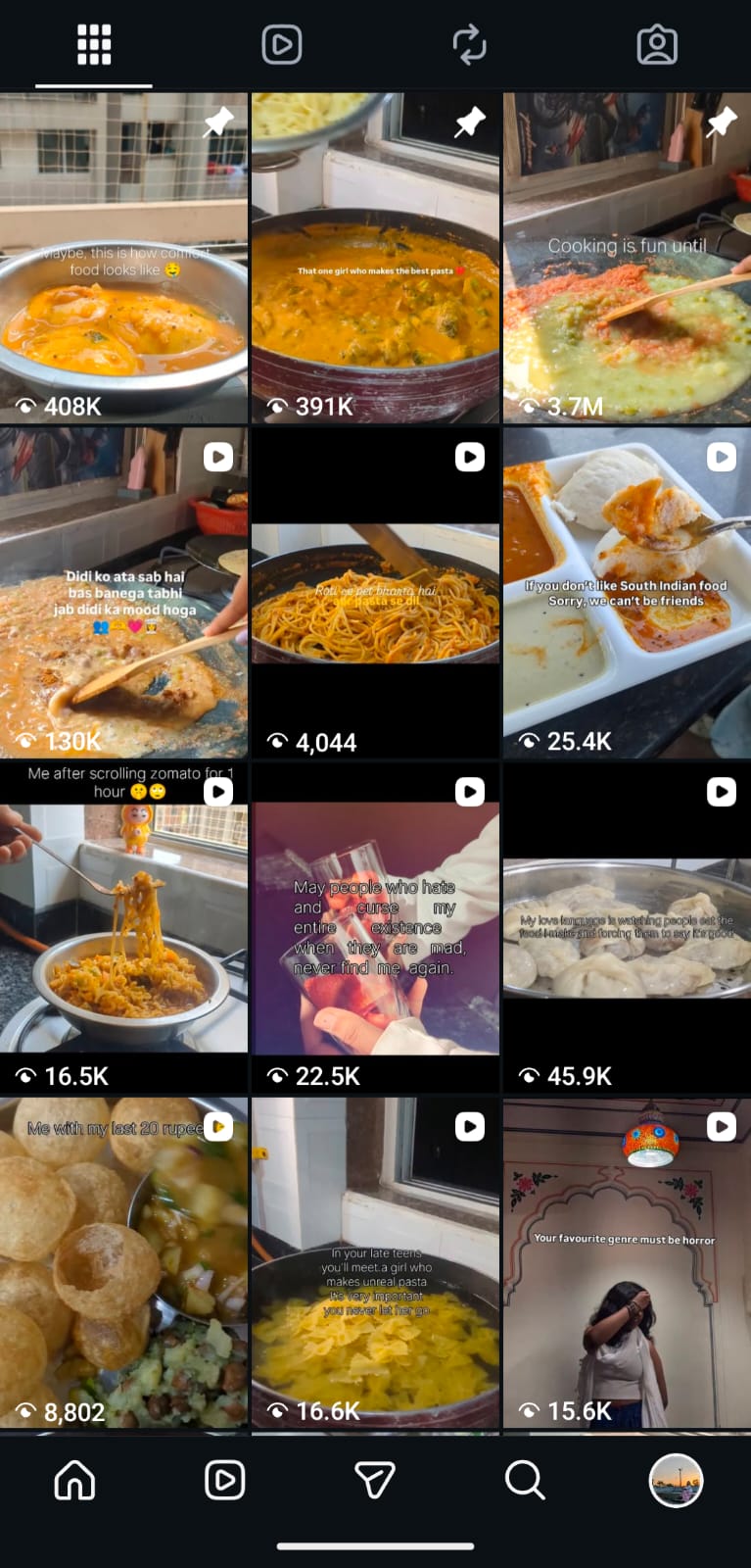Food Content Grid
